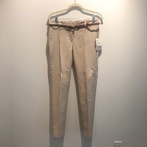 NEW Zara Tan / Cream Work Pants with Belt